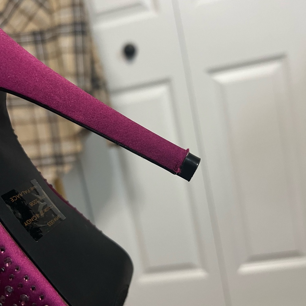 Bakers Fuchsia Rhinestone Heels - Picture 6 of 7